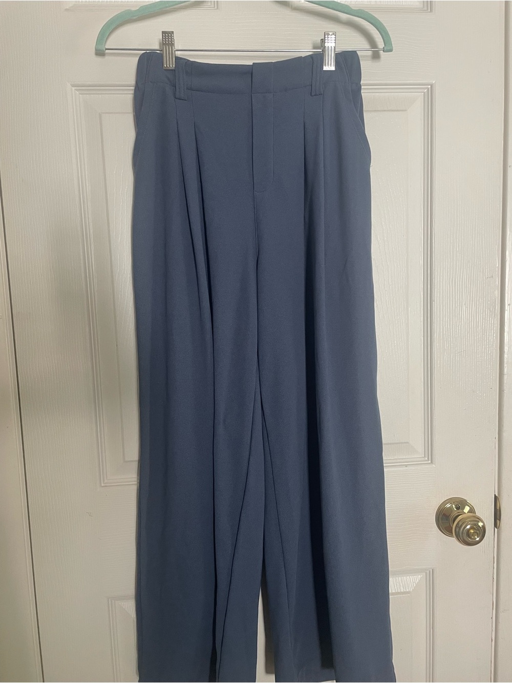 HALARA Wide-Leg High Waist Trousers in Slate Blue